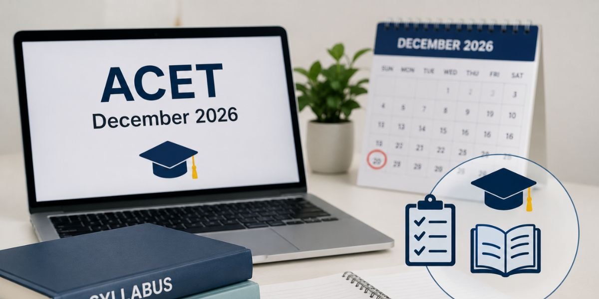 ACET December 2026 exam guide showing eligibility, syllabus and exam pattern